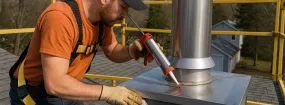 Prefab Chimney Installation Young Addition, Haslet