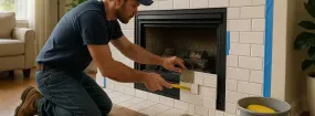 Repairing Cracked Fireplace Tiles Spring Ranch, Haslet